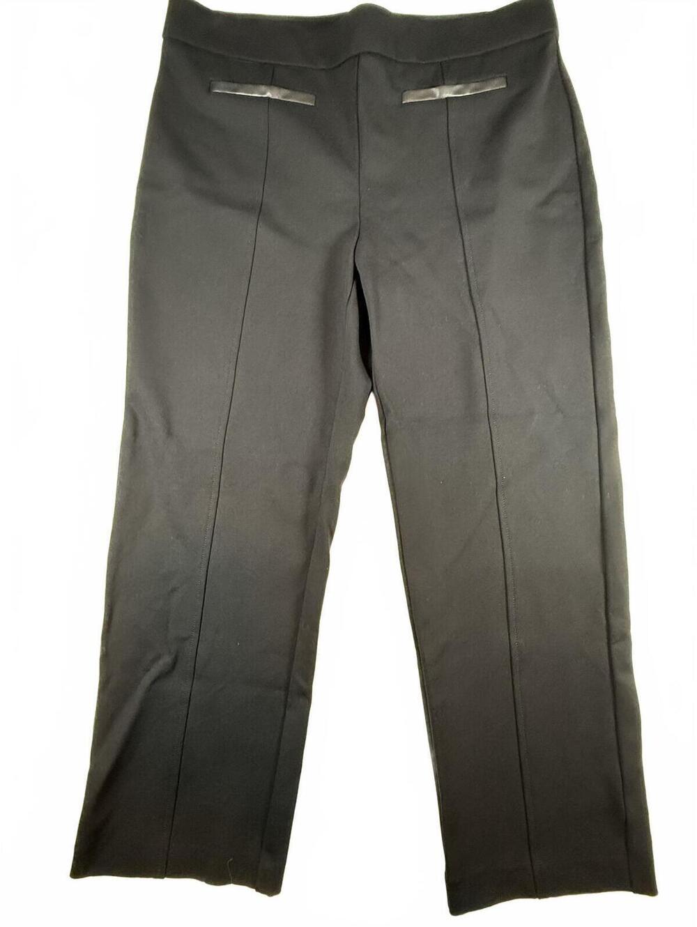 Laura Plus Women's Size 16 Black Pull On Stretch Dress Pants Straight Leg Career